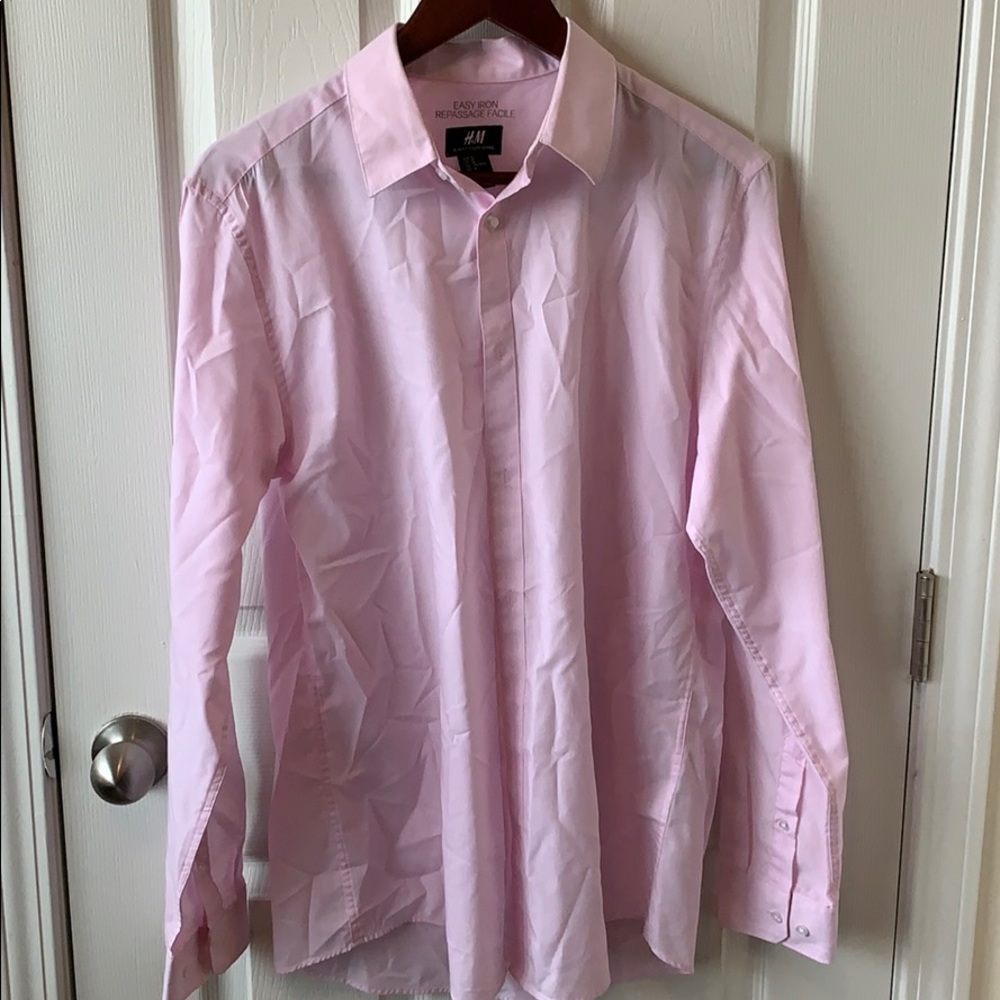 Pink H&M Easy Iron Dress Shirt